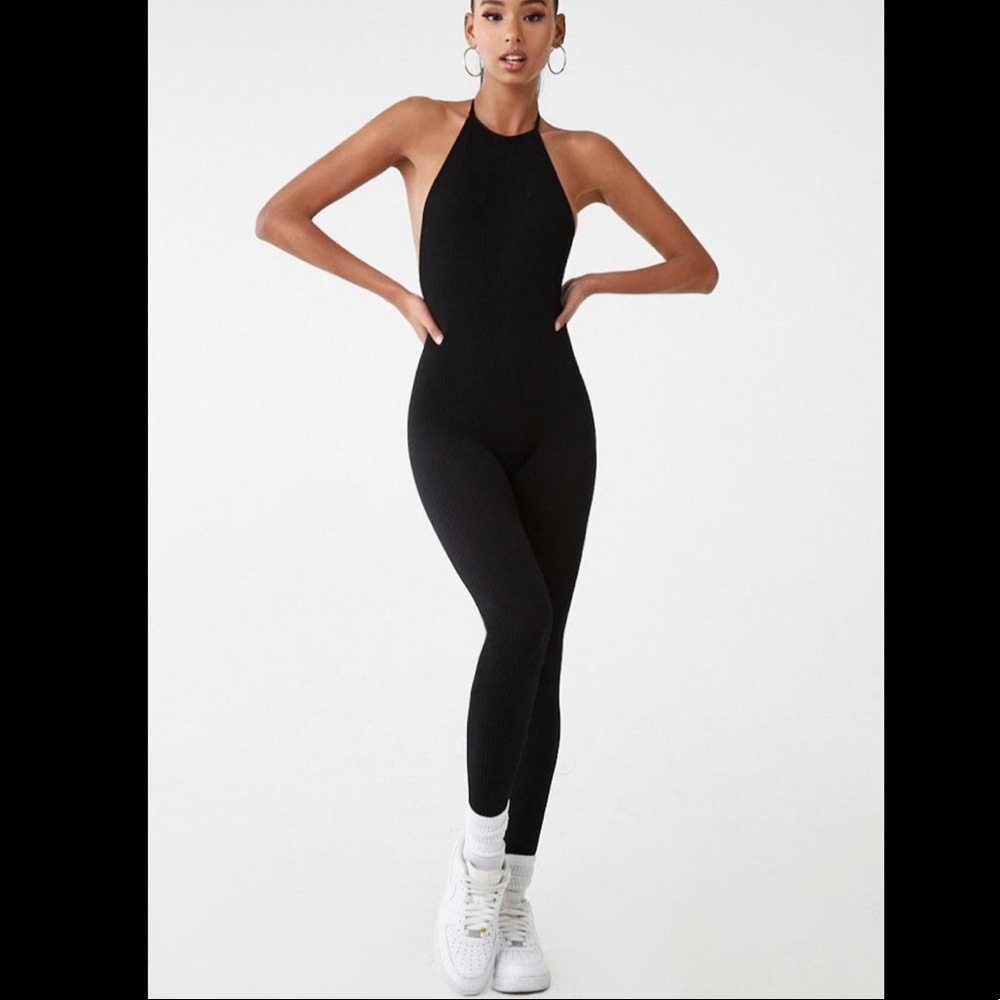 NWT Forever 21 Ribbed Halter Jumpsuit